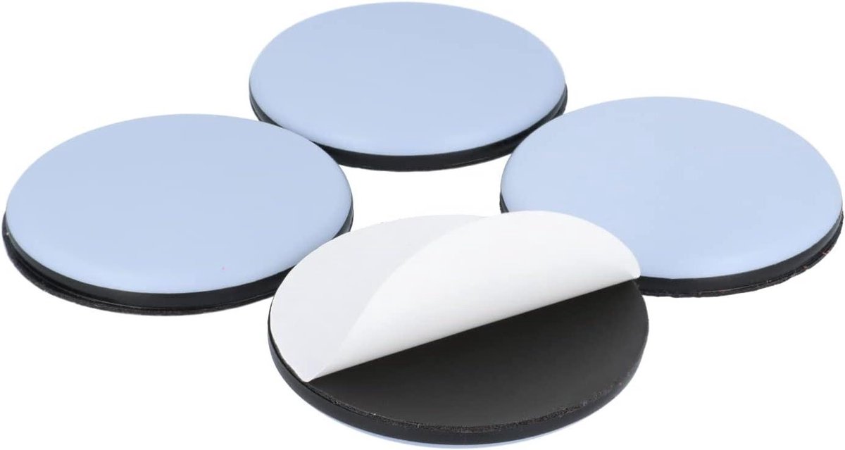 Meubelglijders - Teflon Glijders - Meubels Verplaatsen - Zelfklevend PTFE - 70 mm diameter - Blauw/Grijs