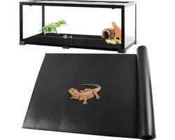 Reptielen Tapijt - Reptielenmat Bodembedekking - Terrarium Inrichten - Waterafstotende Duurzame Voering - 61 x 118 inch - Zwart