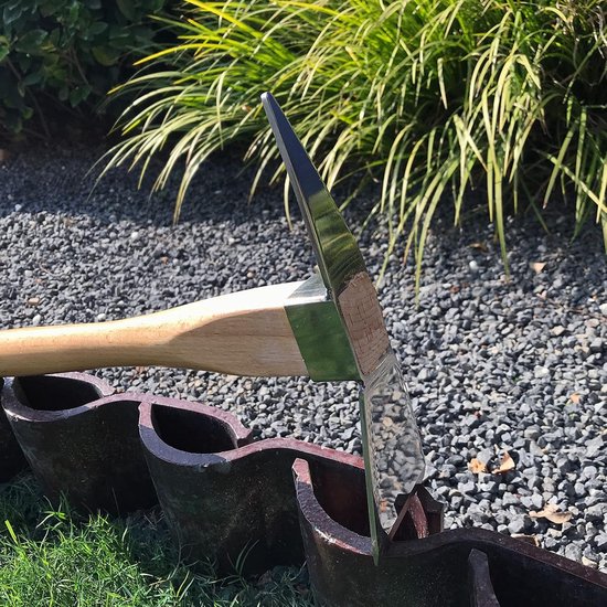 Pikhouweel Schoffel - Tuinbeitel Graafgereedschap - Bodem Losmaken - Dubbelkoppig Roestvrij Staal - 38.5 cm - Zilver — afbeelding 5