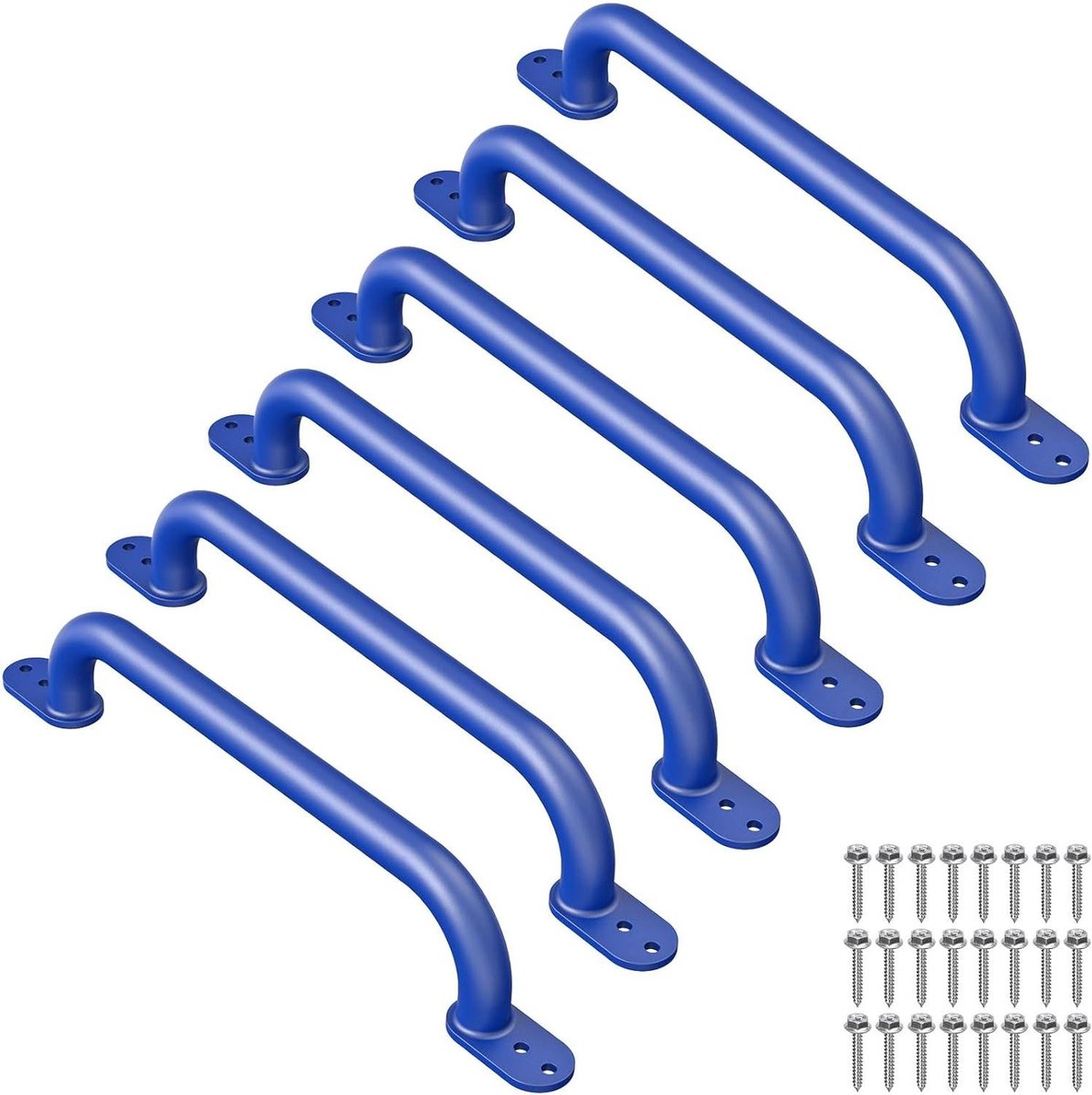 Metalen Handgrepen - Veiligheidsgrepen - Ondersteuning Binnen Buiten - Robuuste Stalen Constructie - 6 Stuks 43cm - Zwart