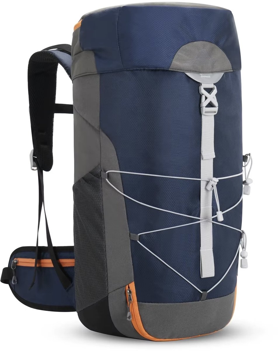 Hiking Rugzak 40L - Trekking rugzak - Hydration Vak - Lichtgewicht - Marine blauw
