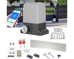 Schuifpoortaandrijving - Garagedeuraandrijving Poortopener - Poorten Automatiseren - Wifi en Afstandsbediening - 1200 kg 12m - Grijs