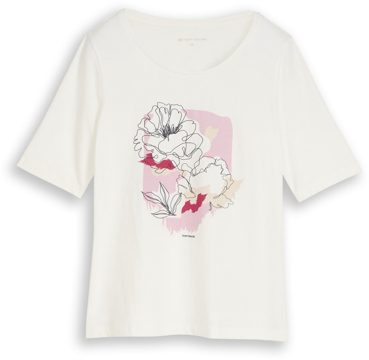 Tom Tailor - T-shirt met print - Maat XXXL - Whisper White