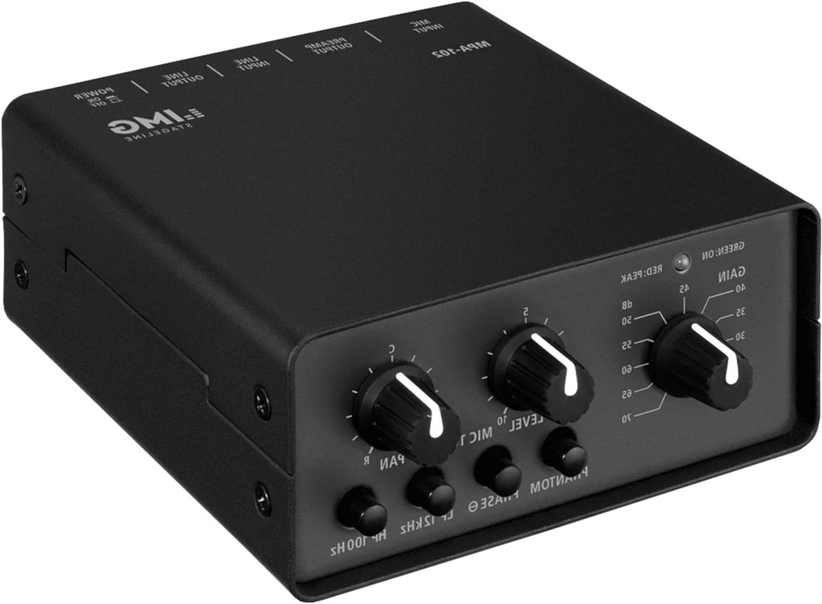 Microfoon Voorversterker - Mic Preamp - Vocals Verbeteren - Schaalbare Microfoon Fases - 116 x 55 x 125 mm - Zwart