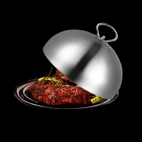 RVS steakhoes 26cm - Anti-oliespetter, multifunctioneel voor grillen en bakken — afbeelding 2