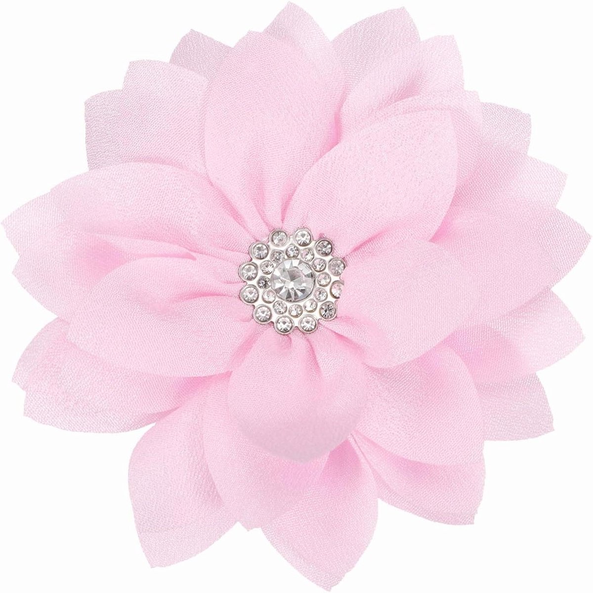 Bloem Broche Pin - Stoffen Bloem Speld - Feestelijke Accessoire - Met Kristallen Versierd - Niet Gespecificeerd - Multicolor