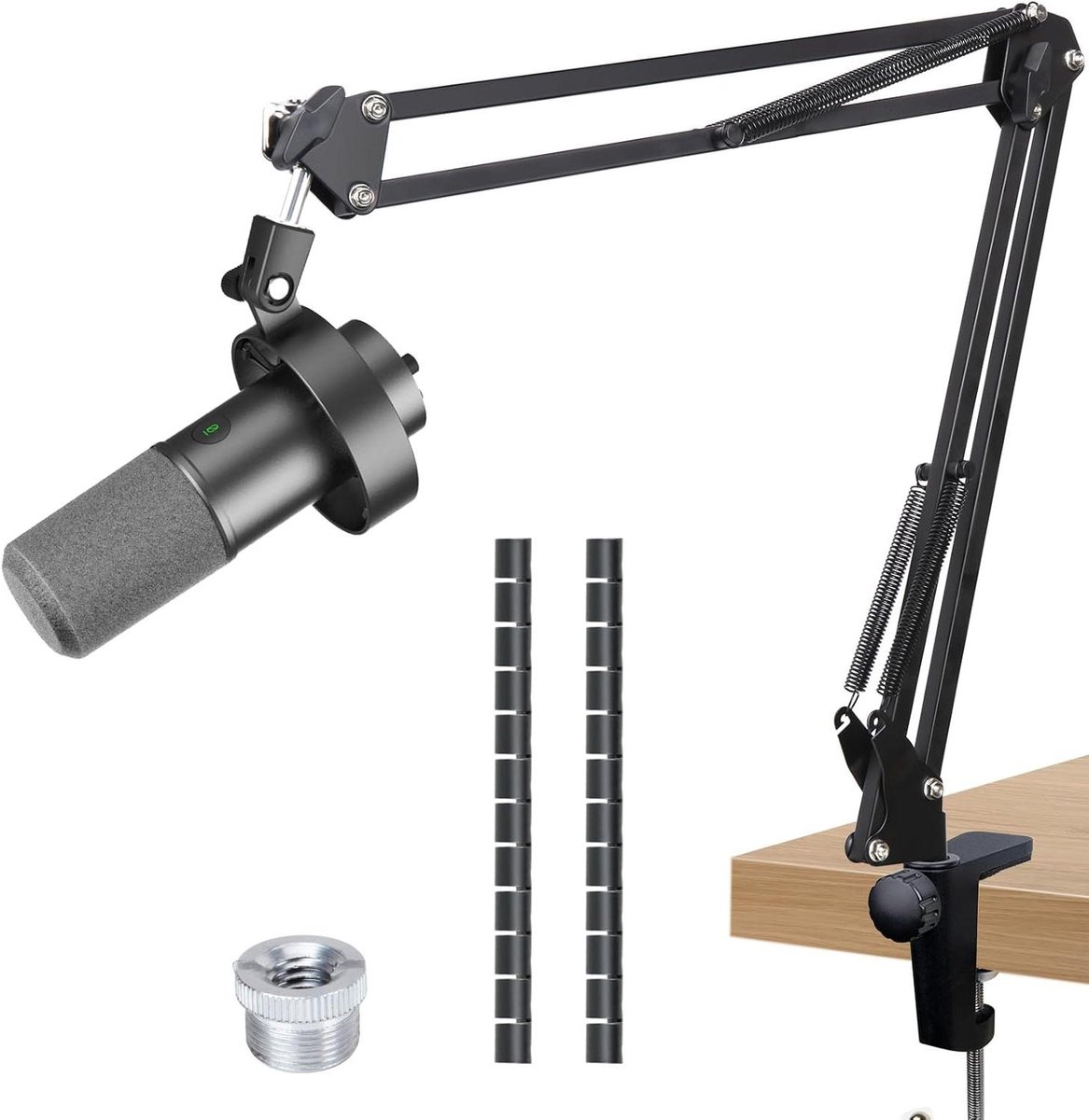 Microfoon Boom Arm - Microfoonstandaard Ophanging - Stem Opnemen - Dubbele Ophangveren - 68 cm - Zwart