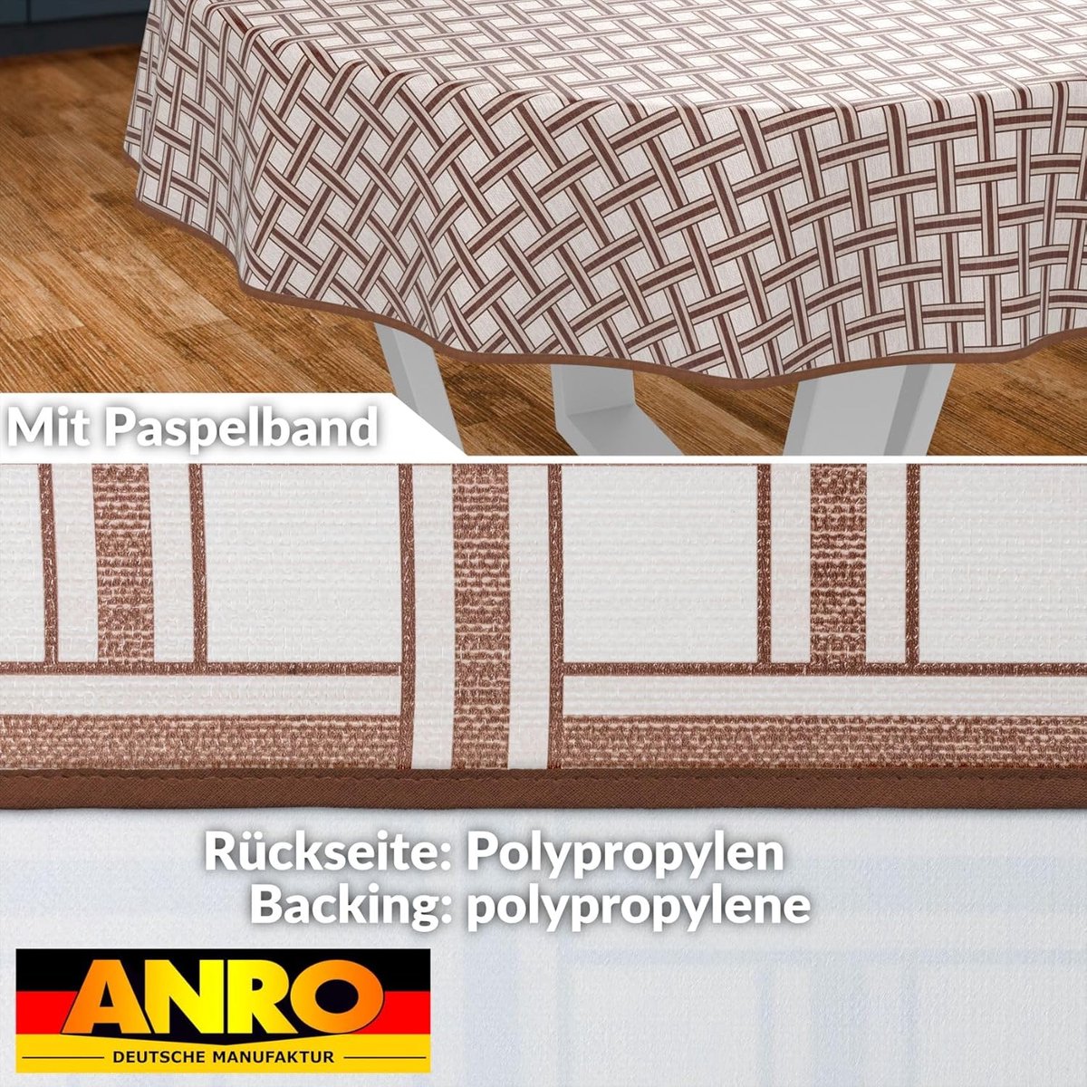 Tafelkleed Rond - Tafelzeil Afwasbaar - Tafel Beschermen - Waterafstotend Materiaal - 100 cm - Beige