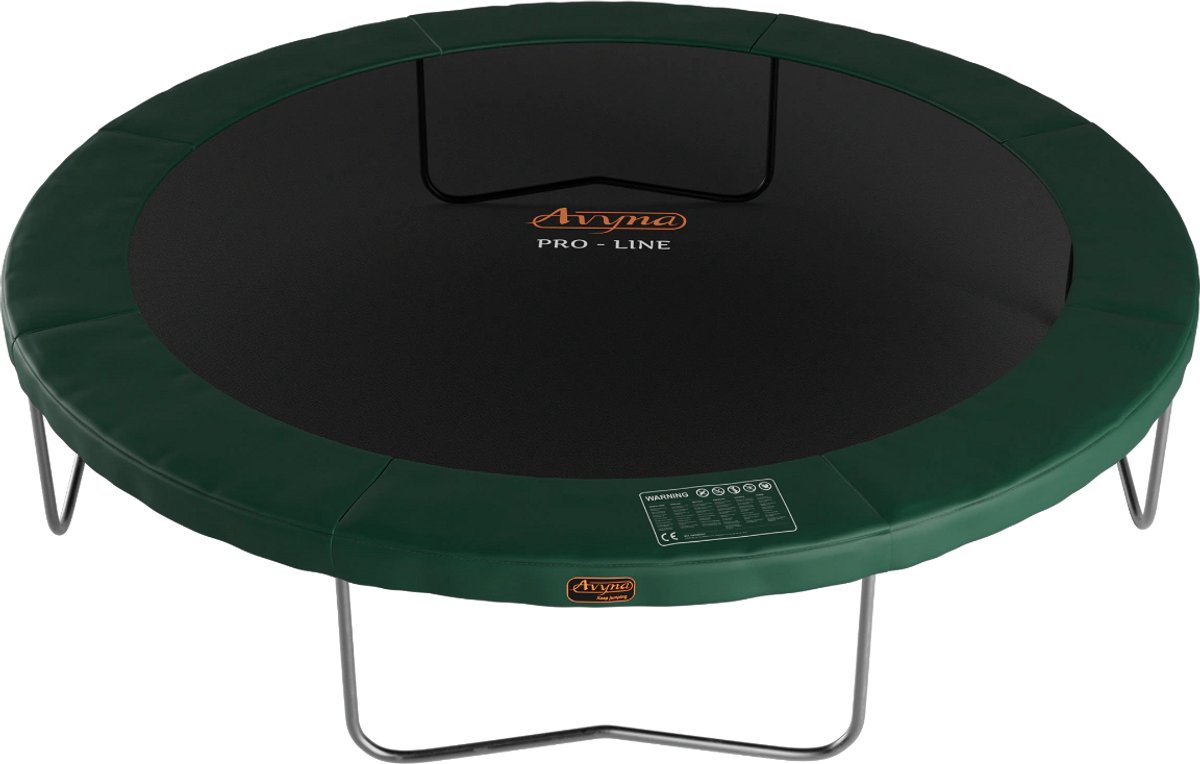 Avyna Trampoline Ø430 cm – Groen – Rond Opbouwmodel – Groot Formaat – Zonder Veiligheidsnet – Luxe Trampoline