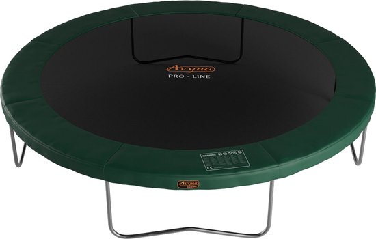 Avyna Trampoline Ø430 cm – Groen – Rond Opbouwmodel – Groot Formaat – Zonder Veiligheidsnet – Luxe Trampoline