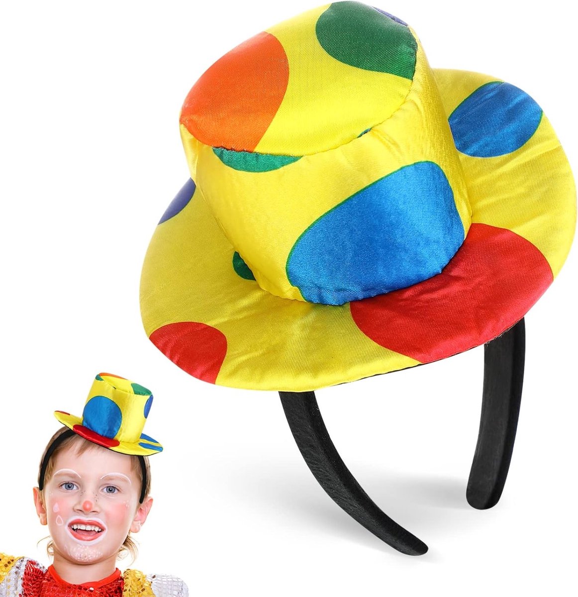 Clown Hoofdband voor Feestjes, Grappige Clown Hoed voor Kinderen en Volwassenen, Kostuum Accessoires en Cosplay Requisieten