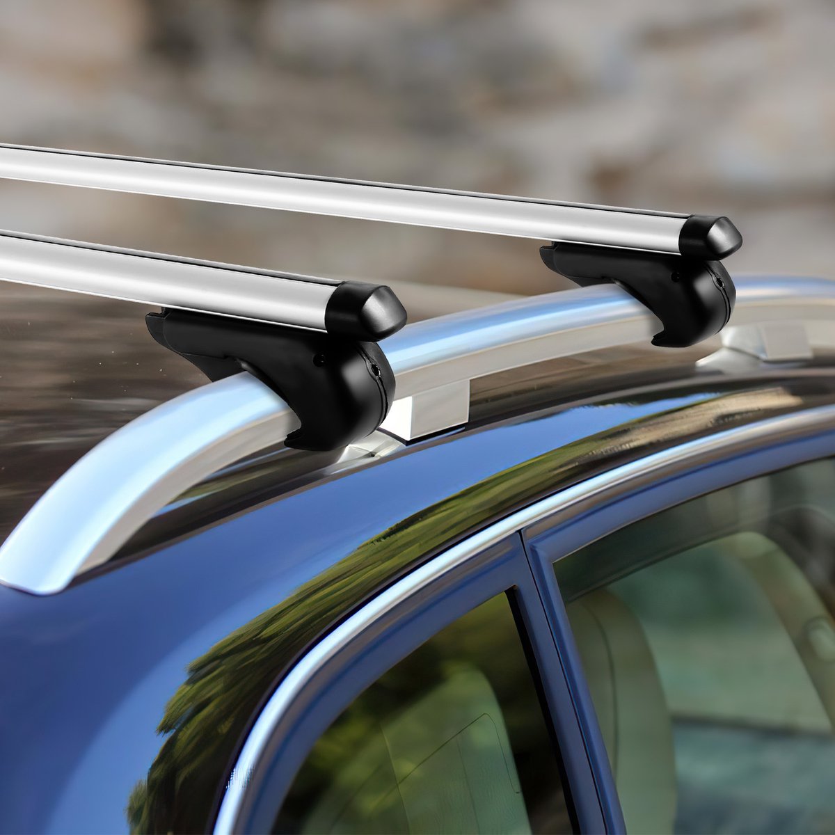 Universele Aluminium Dakdragers 120 cm – Dakraildragers met Veiligheidsslot – Max. Draagvermogen 90 kg – Set van 2 – Zilver – foto 6