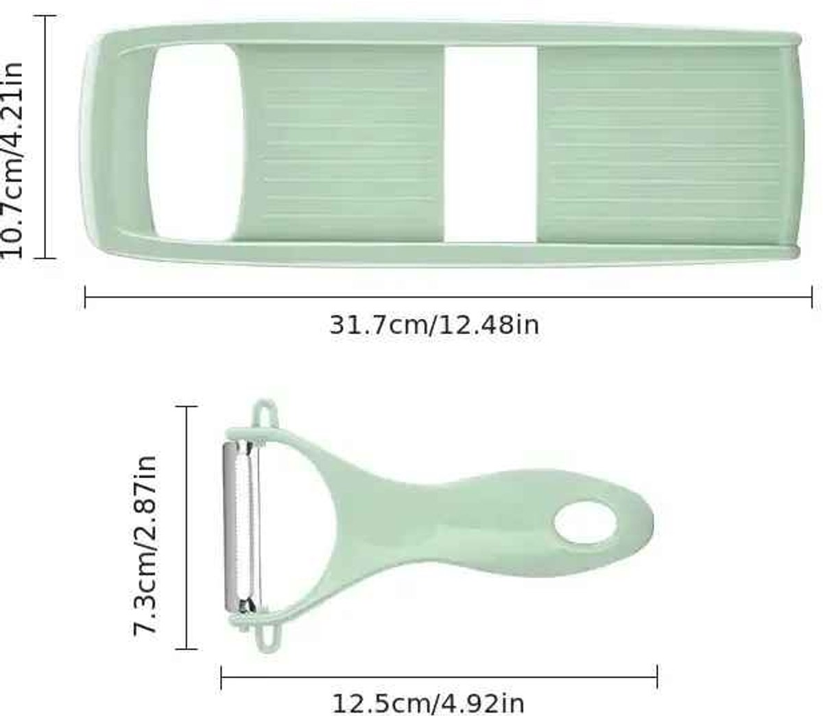 Casa Living Groentesnijder - Multifunctionele Mandoline - 5 Verwisselbare Messen - Ergonomisch Handvat - Vaatwasserbestendig - Groen
