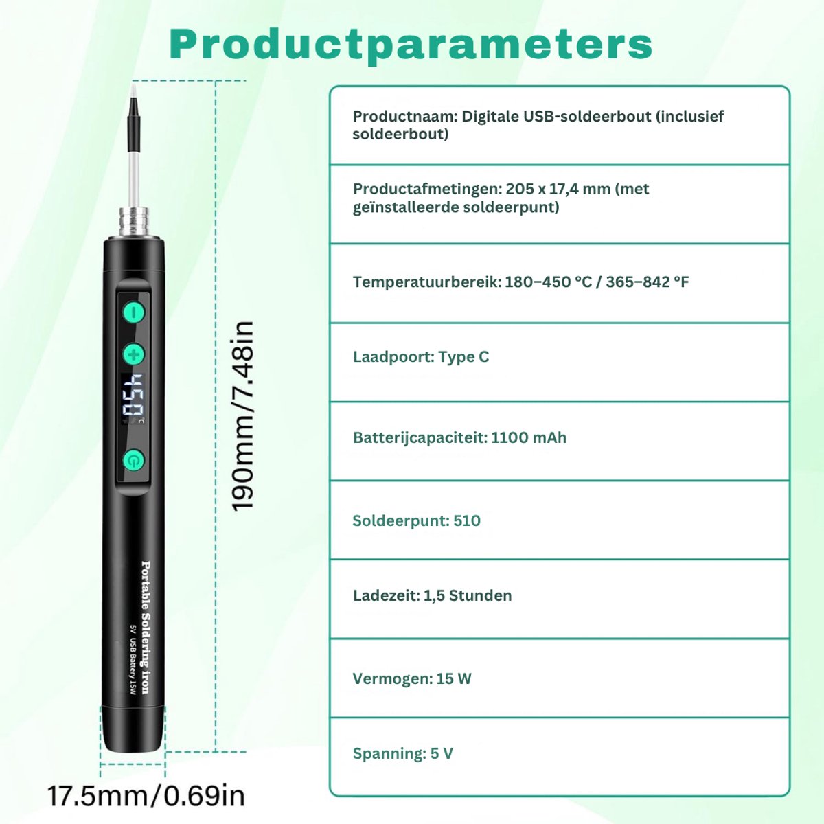 HEZIVO® Draadloze Soldeerbout set - Soldeerstation Compleet - Reparaties en Elektronica - Instelbare Temperatuur - Met 3 Soldeerpunten - 180-450 °C – foto 6