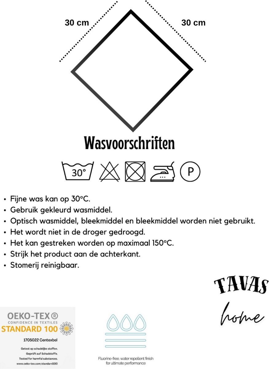 Tavas Servetten - 30 x 30 cm - Set van 4 stuks - Wit - Katoen — cadeau in Wonen & Interieur - foto 5