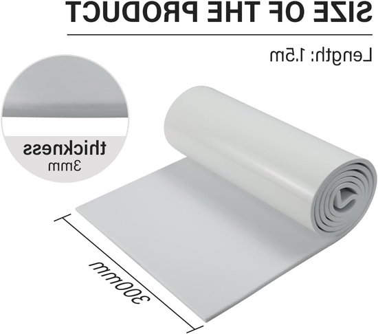 Zelfklevende Foam Rol 300mm x 3mm x 1.5m - Multifunctionele Neopreen Foam Sheet voor DIY, Geluiddemping en Isolatie — afbeelding 5