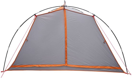 vidaXL - Tunneltent - Grijs - en - Oranje - 4-persoons van Vidaxl — afbeelding 3