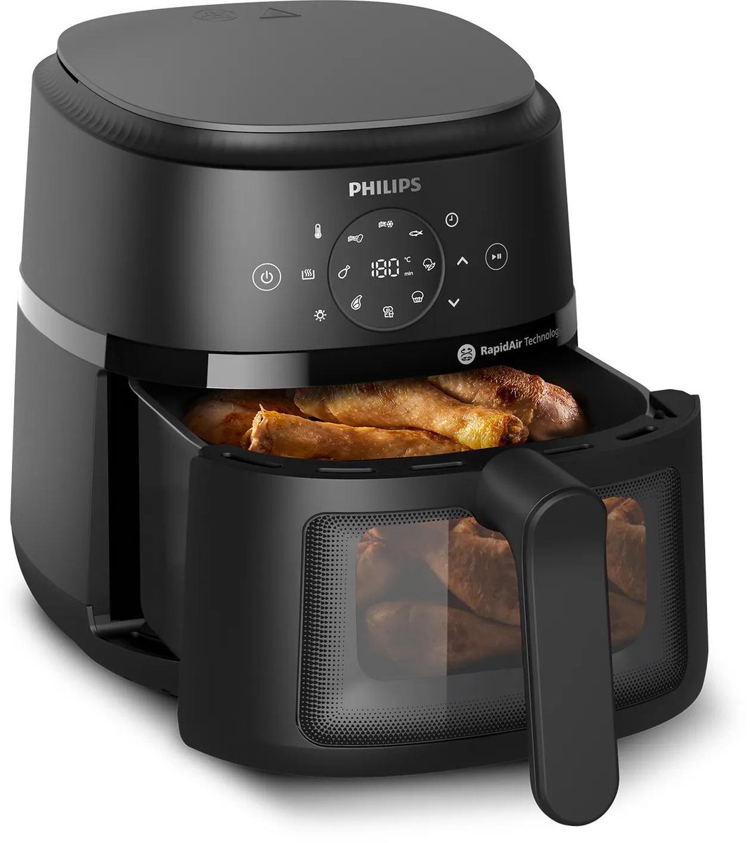 Philips 2000 Series Airfryer - NA220/00 - Kijkvenster - RapidAir - 4.2L - Tot 4 Personen - Zwart — afbeelding 7