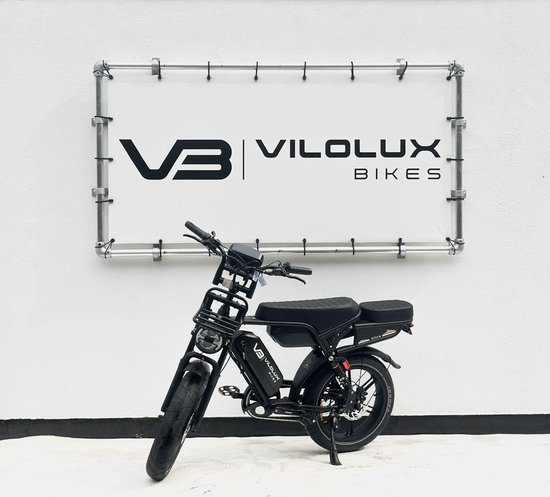 Vilolux® Fatbike electrisch Ultra - Dubbele accu - Zwart zadel - voorrek - achterzit - Legaal - Rijklaar - Niet opvoerbare fatbikes - Groot LCD display - NFC vergrendeling - 2 Jaar garantie - Hydraulische remmen - Alarm - City Banden van Merkloos — afbeelding 2