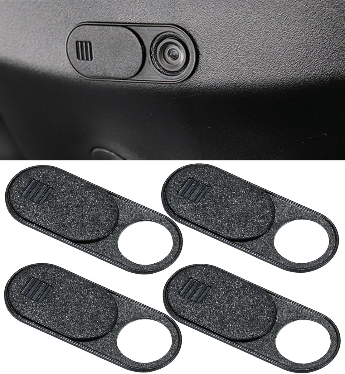 Ultra Dunne Camera Cover voor Tesla, Set van 4 Privacy Bescherming Accessoires voor Model 3 en Model Y, Ideaal voor Beveiliging en Discretie