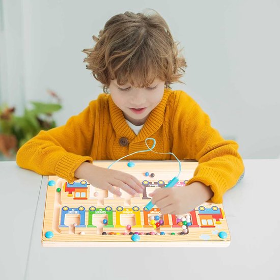 Kinderen Magnetische Houten Doolhof Speelgoed - Kleur Categorie Spelletjes - Geschikt Voor Jongens En Meisjes Ouder Dan 3 Jaar — afbeelding 5
