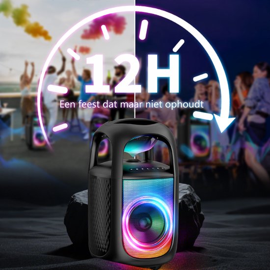 Rayofi 180W Bluetooth Speaker groot - 105dB Speakerbox - IPX5 muziekbox feestluidspeaker - voor tuin, kamperen, feestjes - zwart van Rayofi — afbeelding 3