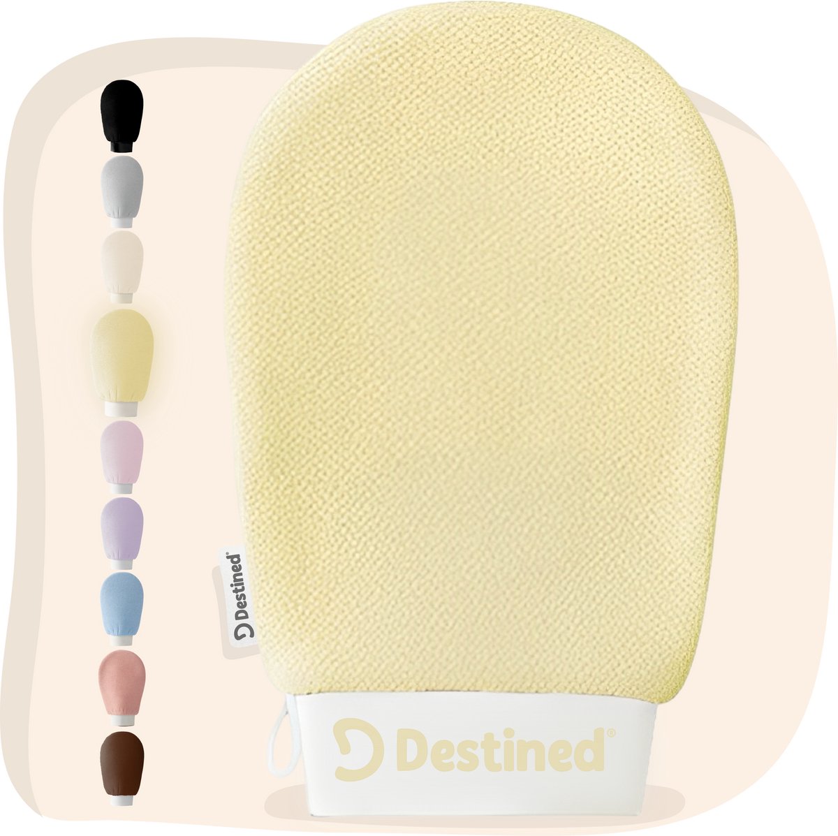 Destined® Exfoliating Glove - Scrub Handschoen - Lichaam & Gezicht - Scrub Detox - Verwijderen Van Dode Huidcellen - Sunshine