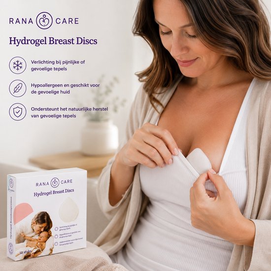 Rana Care® Hydrogel Pads - Verlichting bij pijnlijke of gevoelige tepels tijdens borstvoeding - Hydrogel borstkompressen - Verkoelend effect - 12 stuks — afbeelding 5