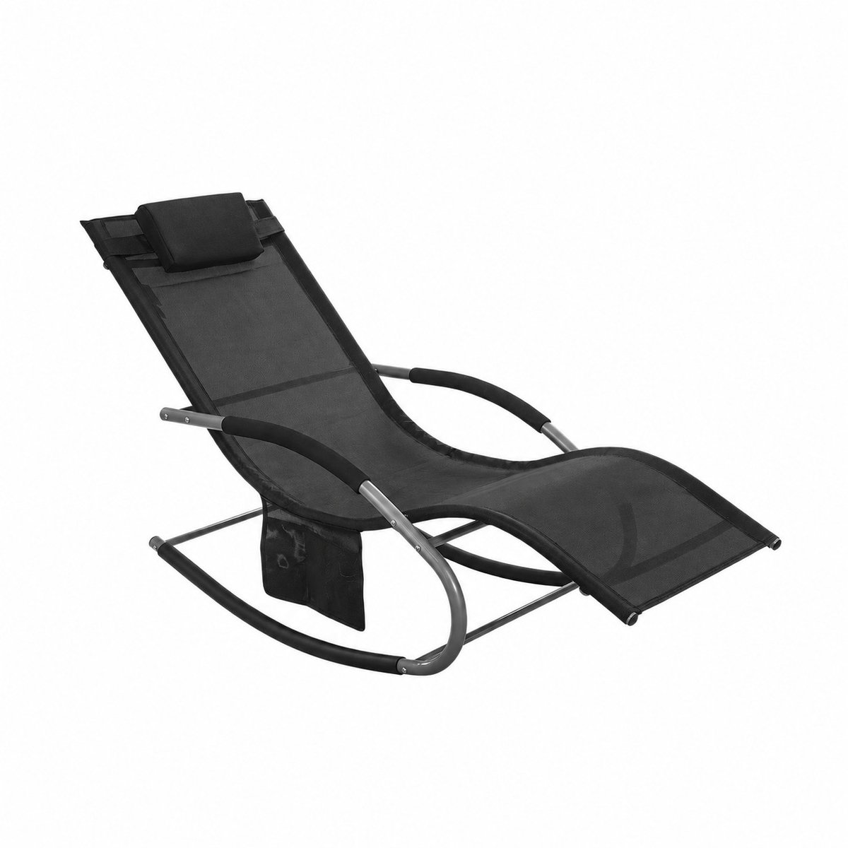 SmartLiving.Store Ligstoel tuin – schommelstoel – buiten – zeer comfortabel – eenvoudig te monteren – zwart – lengte 150cm