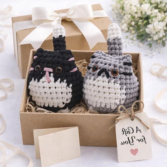 Haakset voor Beginners - Compleet Amigurumi Haakpakket met Instructies voor Starters, Perfect voor Kattenliefhebbers en Creatieve Projecten van Merkloos — afbeelding 4