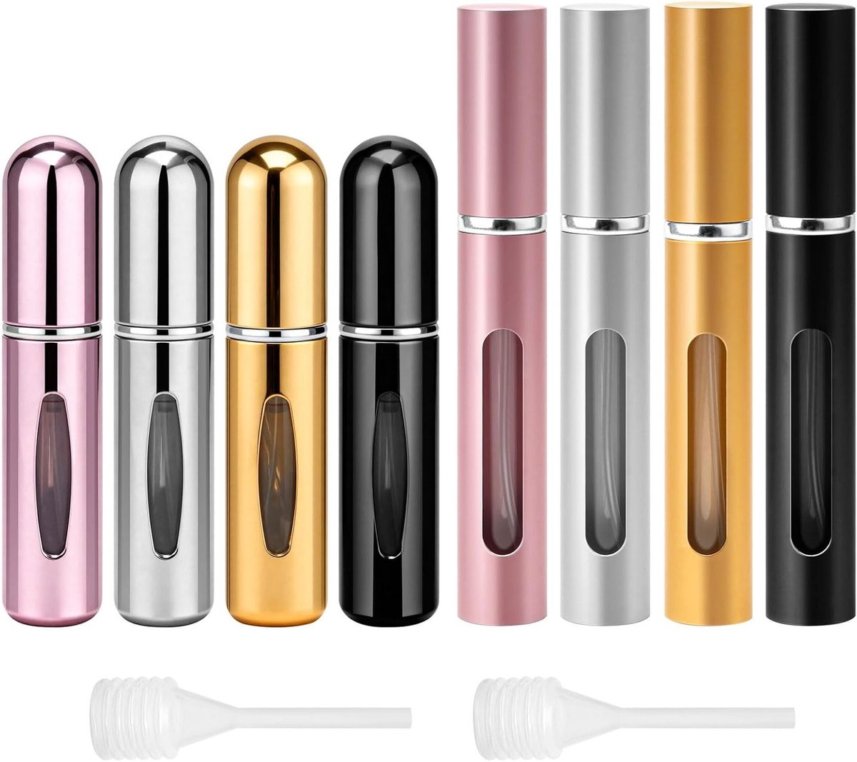 Vulbare Parfumflesjes 5ml - Set van 8 Stuks, Mini Sprayflessen voor Reizen, Perfect voor Feestjes en Bruiloften