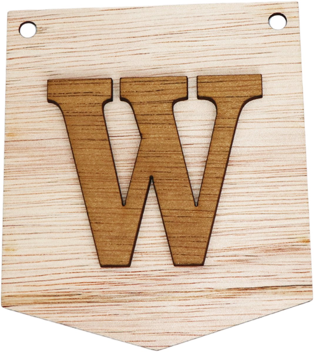 3D Houten Letter W – Gepersonaliseerde Slingers & Vlaggenlijnen Zelf Samenstellen | Duurzame Decoratie