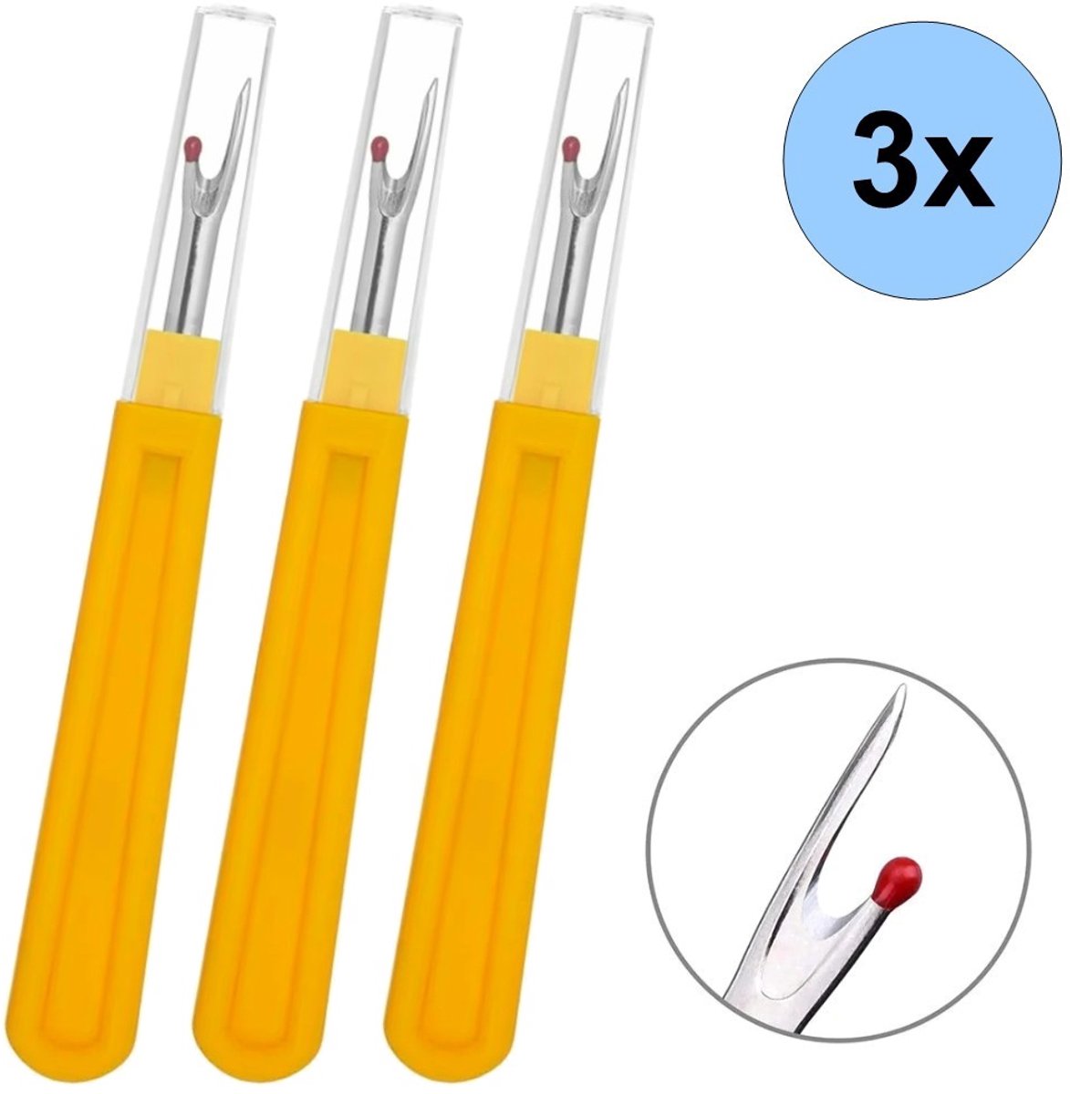 Fako Bijoux - 3x Tornmes XL Geel - Tornmesje - Extra Scherp - Groot Model - 14cm - Geel - 3 Stuks