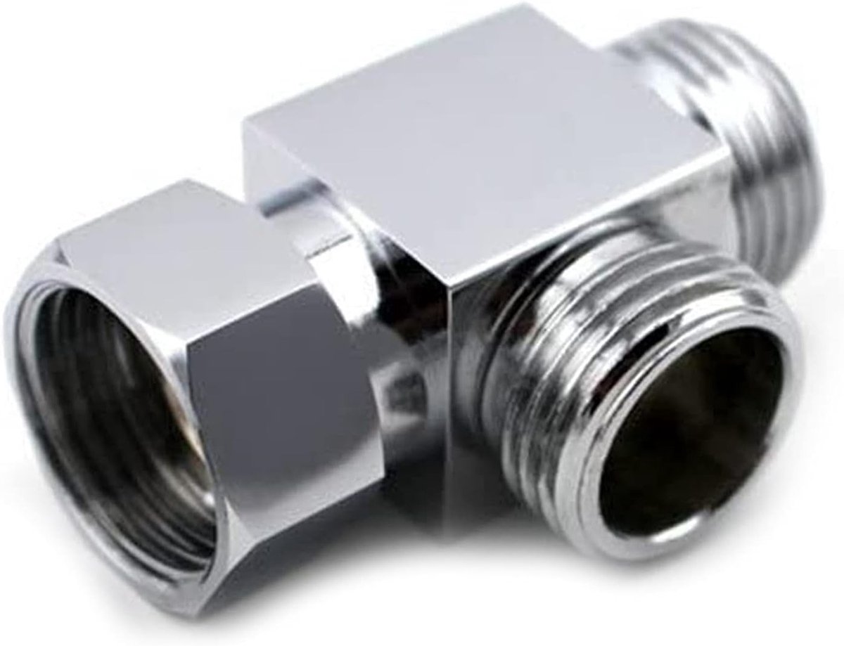 T-Type Adapter voor Douche, Drieweg Afsluiter, Slang T-Stuk Verbinder voor Keuken- en Hand