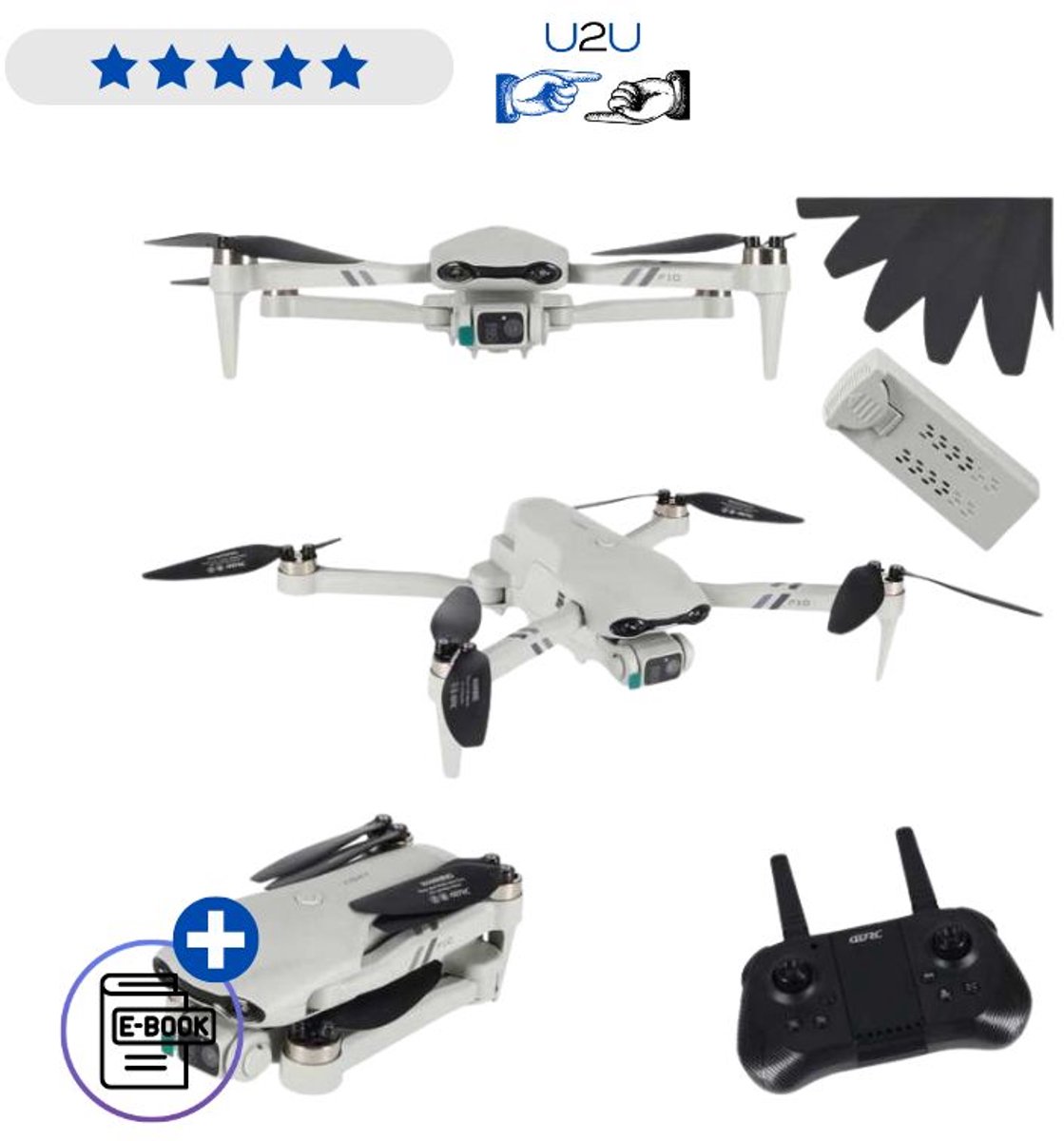 4DRC F10 Bestuurbare Drone Met GPS En 4K Camera FPV – Opvouwbare RC Drone Met Auto Return Live Video Wifi Beginner Drone Met 3.7V Batterij Voor Buiten En Luchtfotografie Met Ebook