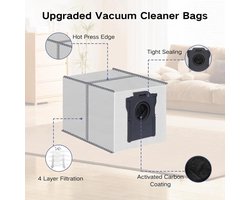 12 stofzuigerzakken Geschikt voor de robotstofzuigers Dreame X40/X50/Aqua10 Ultra Complete L10/L10s Pro/L40/L40s Pro/L50 Pro Ultra en Mova 3.2L.