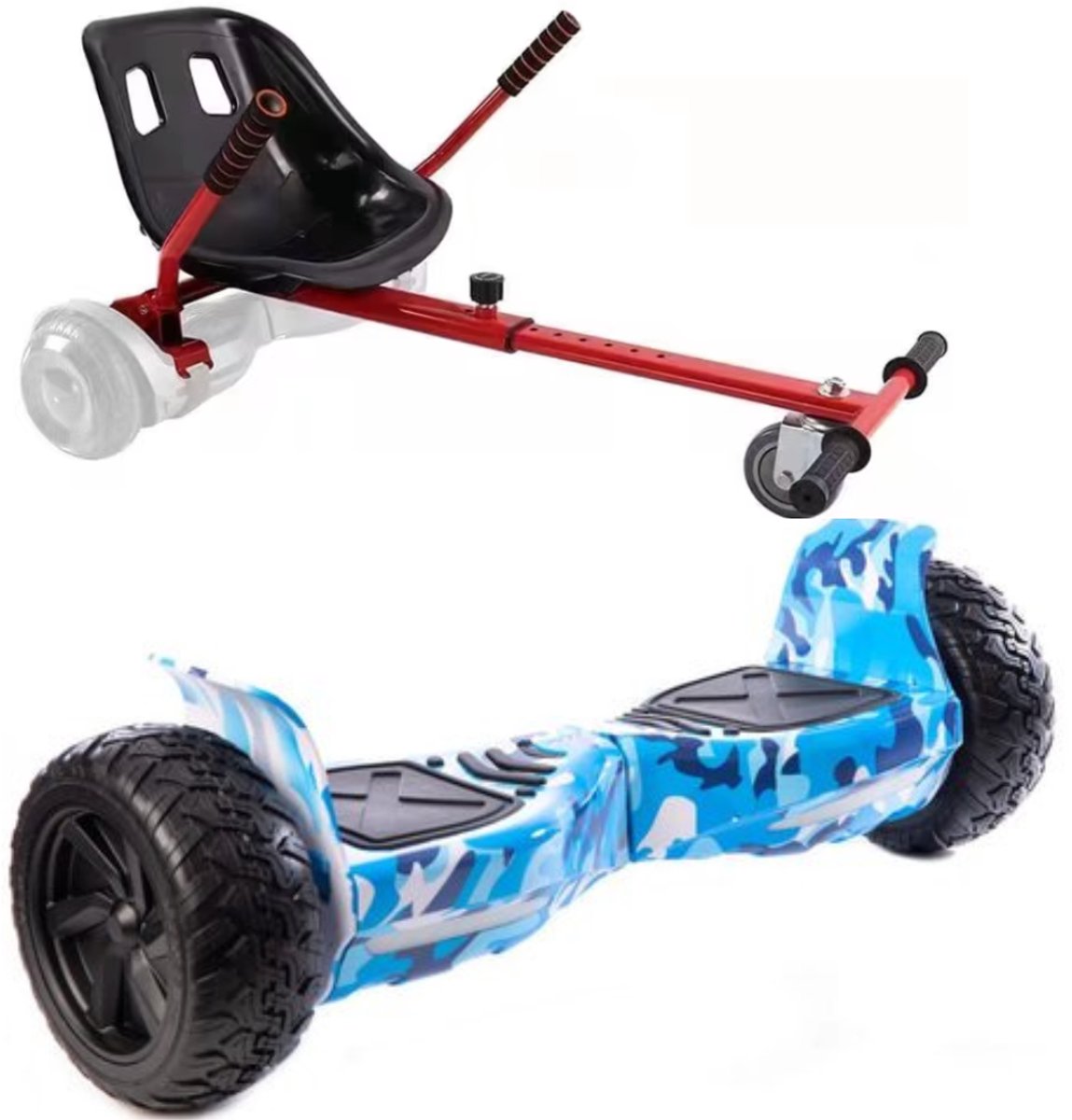 Altrado - Hoverboard + Hoverkart – Blue Multicolour - 8.5 inch Off-Road - 15 km/h - 10km bereik - Bluetooth speaker - Oxboard - Hoverboards