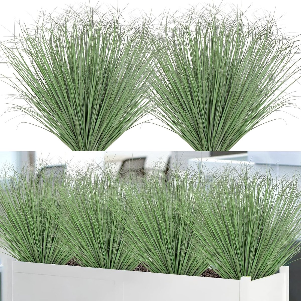Kunstplanten voor Buiten - 12 Stuks Weerbestendige Kunstgras Planten UV-Bestendig voor Tuin en Balkon