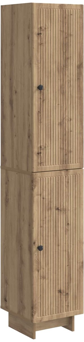 vidaXL Kast - Set - 2 - st - Artisanaal - eiken - Bewerkt - hout Artisanaal eiken