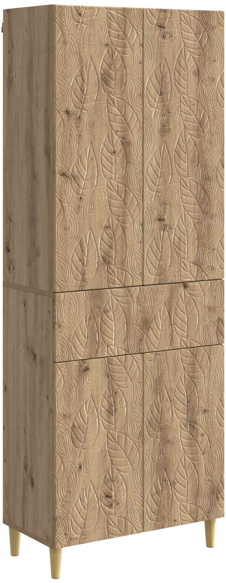 vidaXL Kast - Set - 2 - st - Bewerkt - hout artisanaal eikenkleurig