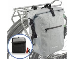 Morelia® Fietstas 100% Waterdicht ( 28 Liter Sage Green )- Incl Laptoptas & Achterlicht - Fietstassen - Fietstassen Electrische Fietsen - Fietstassen Enkel - Tarpaulin materiaal
