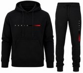 Trainingspak Heren - Hoodie en Sportbroek - Katoen - Zwart - XL