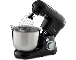 Klarstein Keukenmachine Bella Pico 2G Mixer - 1300 W - 6 Vermogensstanden En Pulsefunctie - Planetair Mengsysteem - RVS Kom Met 5 L Inhoud - 3-Delig Accessoires: Meng- En Kneedhaken Van Gegoten Aluminium, Roestvrijstalen Garde - Compact - Zilver