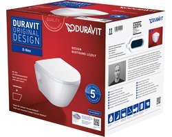 Duravit D-neo Wandclosetpack - met wandcloset - compact - diepspoel - rimless - 37x48x40cm - met closetzitting m dekse - wit hoogglans