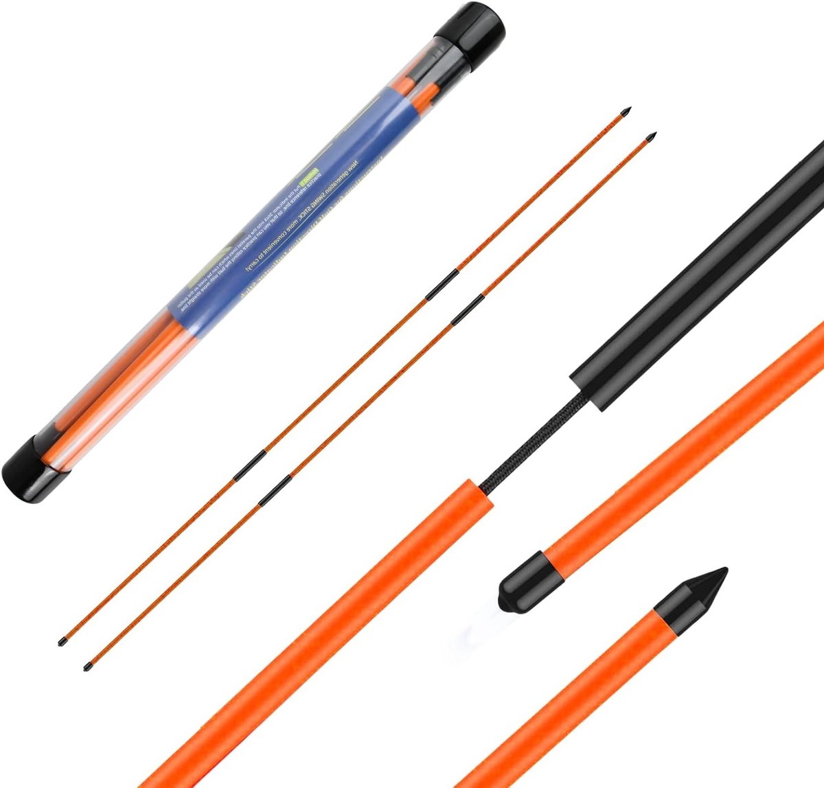 Set van 2 Vouwbare Golf Alignement Sticks van 48,2 inch voor Training en Verbetering van Swing, Precisie en Techniek