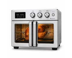 TurboTronic AFD32 Airfryer XXL en Oven – 12 Kookprogramma's – Vrijstaande Mini Oven – Instelbaar van 25 tot 230°C - 32L - Zilver