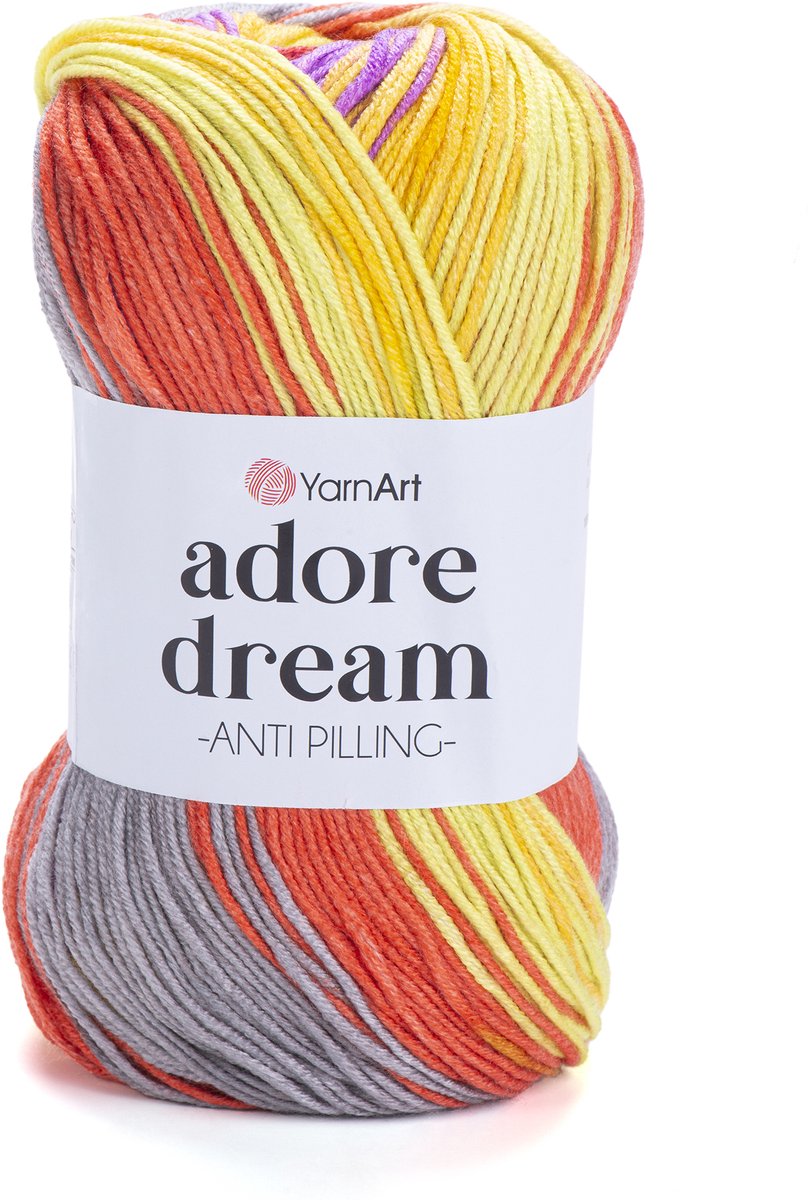 YarnArt Adore Dream – Anti-Pilling Acryl Garen met Kleurverloop – Zacht & Kleurvast – Ideaal voor Kleding en Accessoires - Kleur 1060
