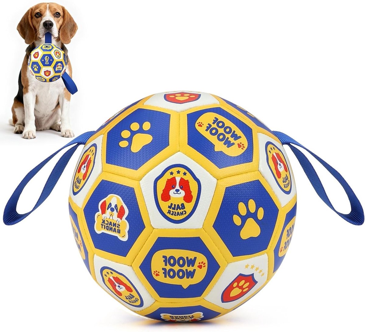 Interactieve Hondenbal 6 Inch voor Training en Spel, Duurzaam en Geschikt voor Binnen en Buiten, Inclusief Luchtpomp