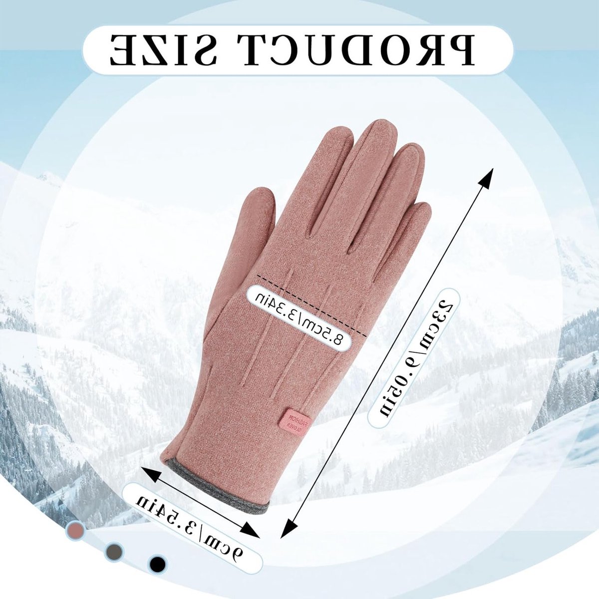 Dames winterhandschoenen met touchscreen, warme en winddichte handschoenen voor outdoor activiteiten zoals hardlopen en fietsen