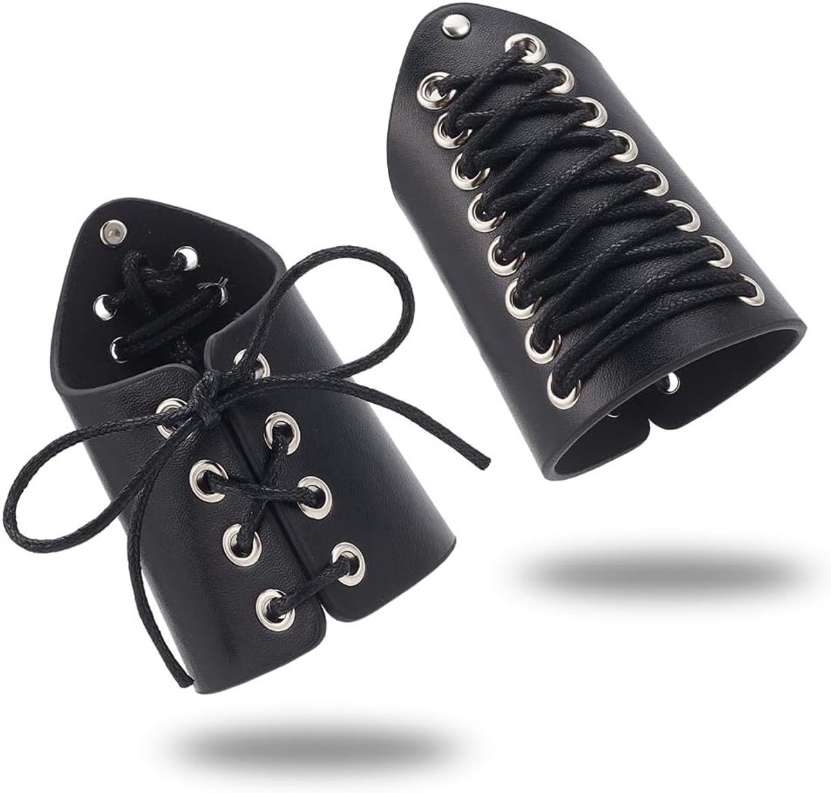 Zwarte middeleeuwse armbeschermers, verstelbare PU-armband voor Halloween, punk en cosplay accessoires